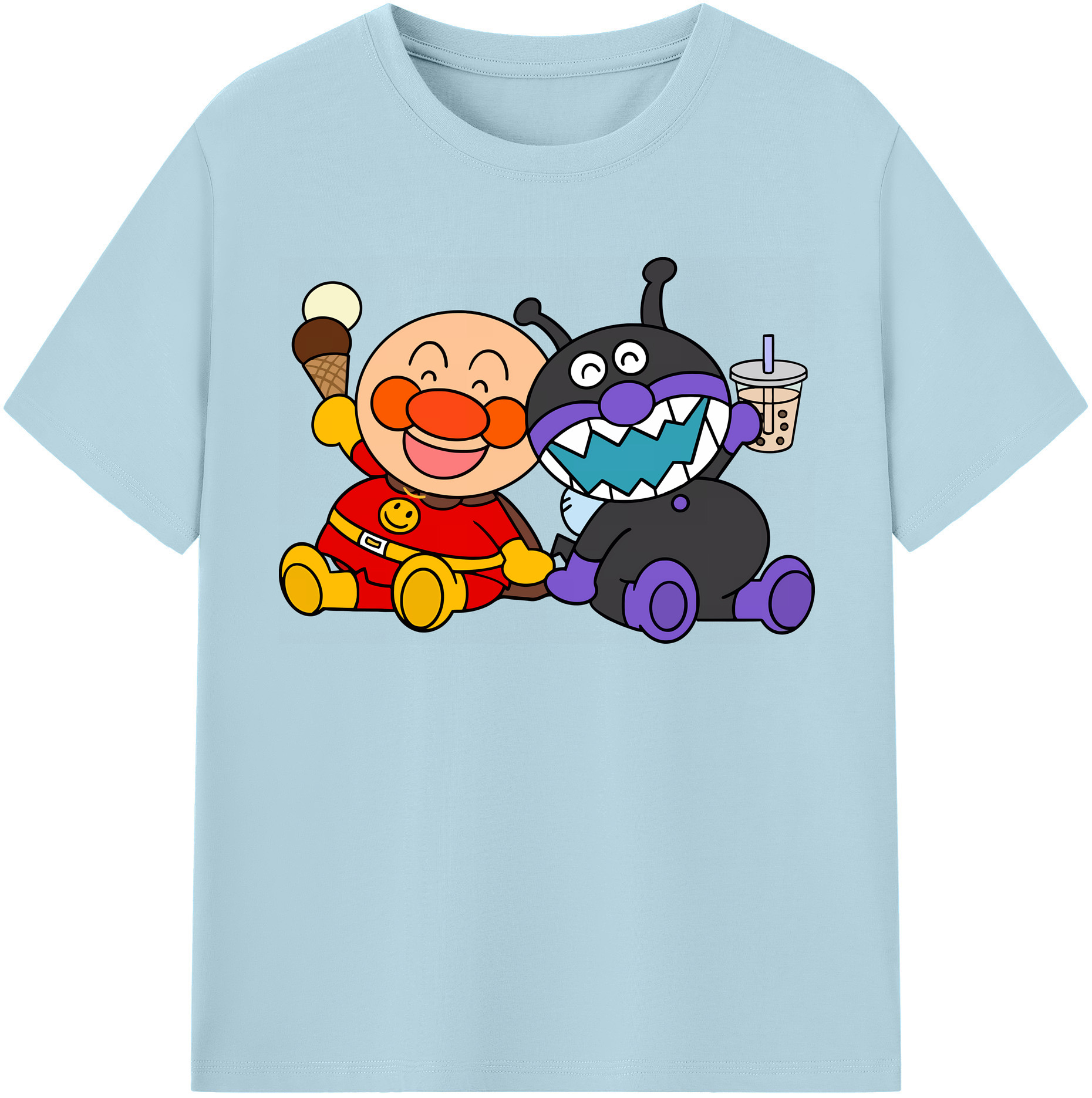 （画像用） アンパンマン Anpanman 綿100％半袖Tシャツ（フロントプリント）